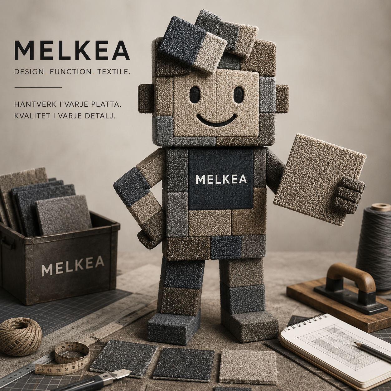 Interiör med Melkea textilplattor